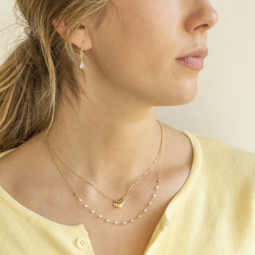 Oval Freshwater Pearl Tied Necklace - Magpie Jewellery