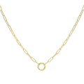 Luna Paperclip and Organic Circle Necklace - Magpie Jewellery