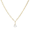 Luna Paperclip & Pyramidal Gemstone Necklace - Magpie Jewellery