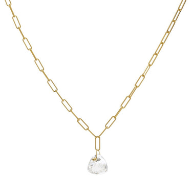 Luna Paperclip & Pyramidal Gemstone Necklace - Magpie Jewellery