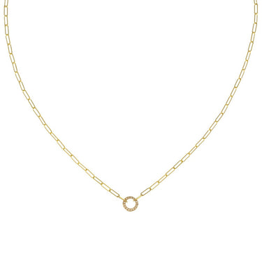 Mini 'Everlasting Love' Paper Clip Diamond Necklace - Magpie Jewellery