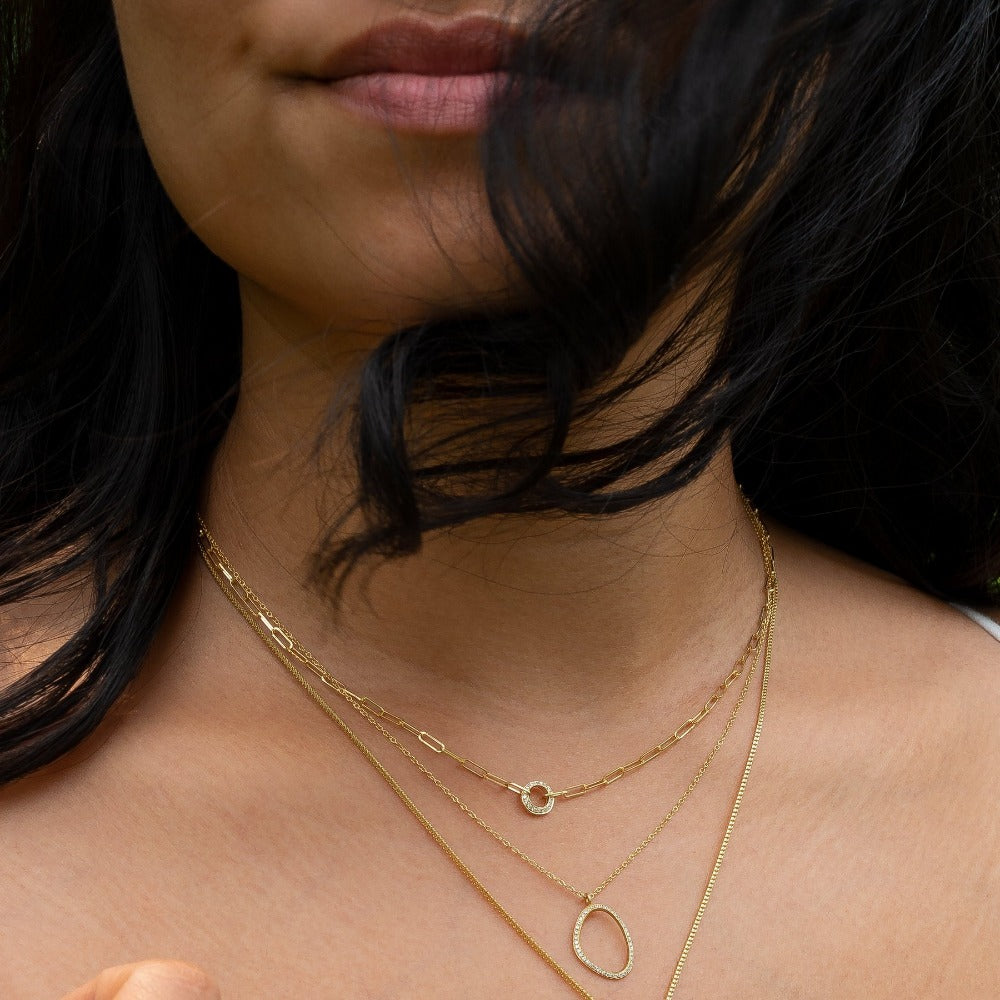 Mini &#39;Everlasting Love&#39; Paper Clip Diamond Necklace - Magpie Jewellery