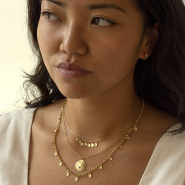 Mini Hammered Disc Station Necklace | Magpie Jewellery