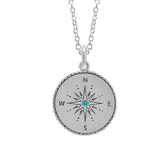 Blue Topaz Compass Rose Necklace - Magpie Jewellery