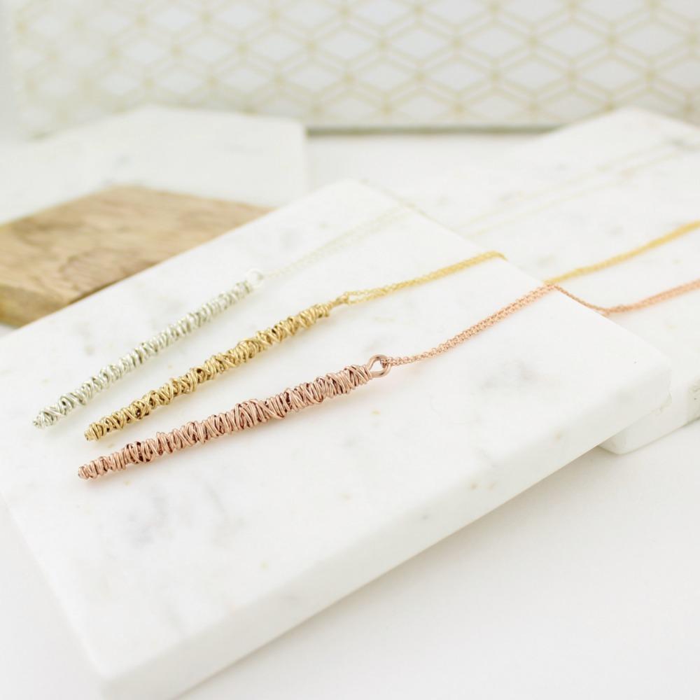 The 20/20 Large Necklace | Magpie Jewellery | Silver | Yellow Gold | Rose Gold | Listed Left-to-Right