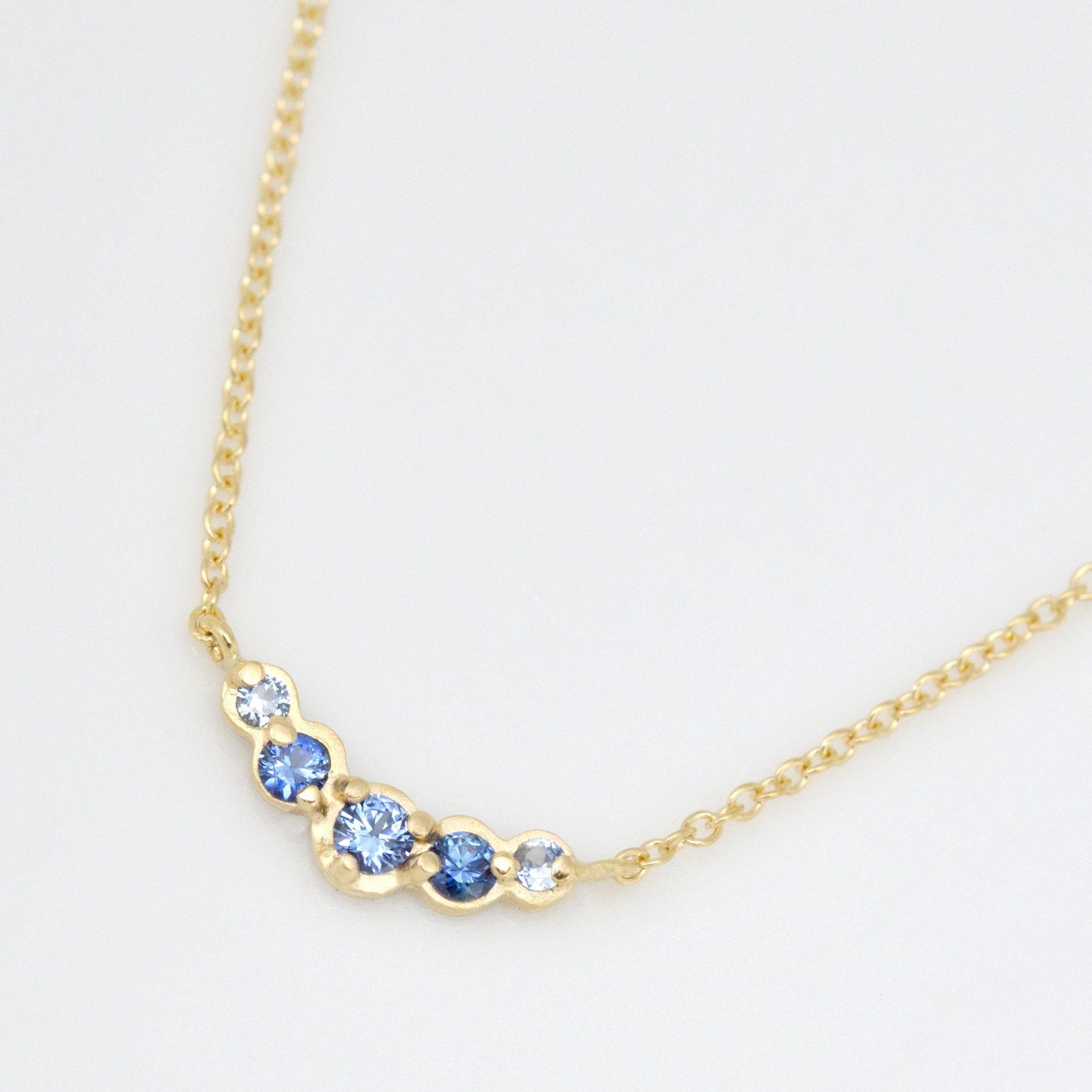 Small Graduated Blue Sapphire Necklace - Magpie Jewellery