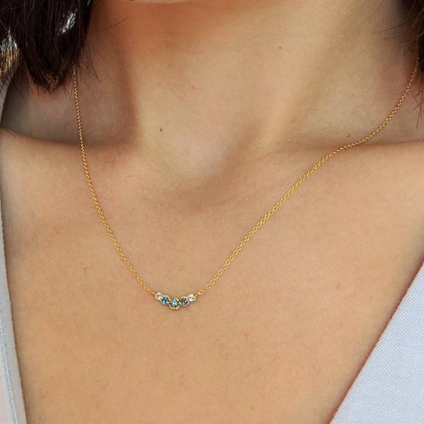 Small Graduated Blue Sapphire Necklace - Magpie Jewellery