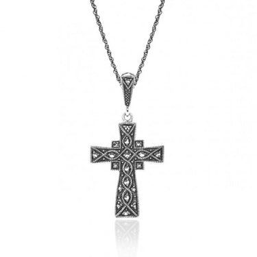 Vintage Inspired Marcasite Cross - Magpie Jewellery