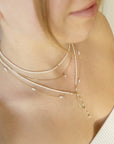 Luna Freshwater Pearl Station Necklace - Magpie Jewellery