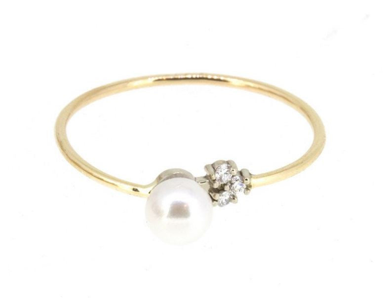 Pearl & Diamond Trio Ring | Magpie Jewellery