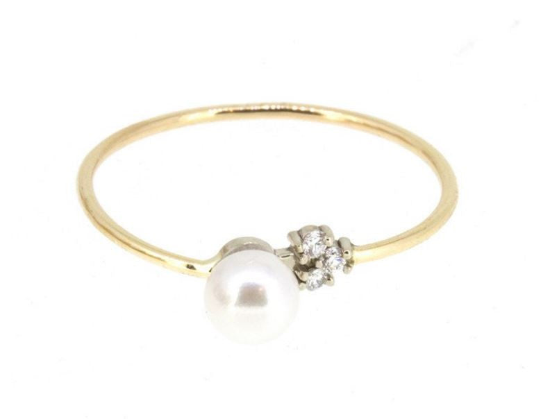 Pearl &amp; Diamond Trio Ring | Magpie Jewellery