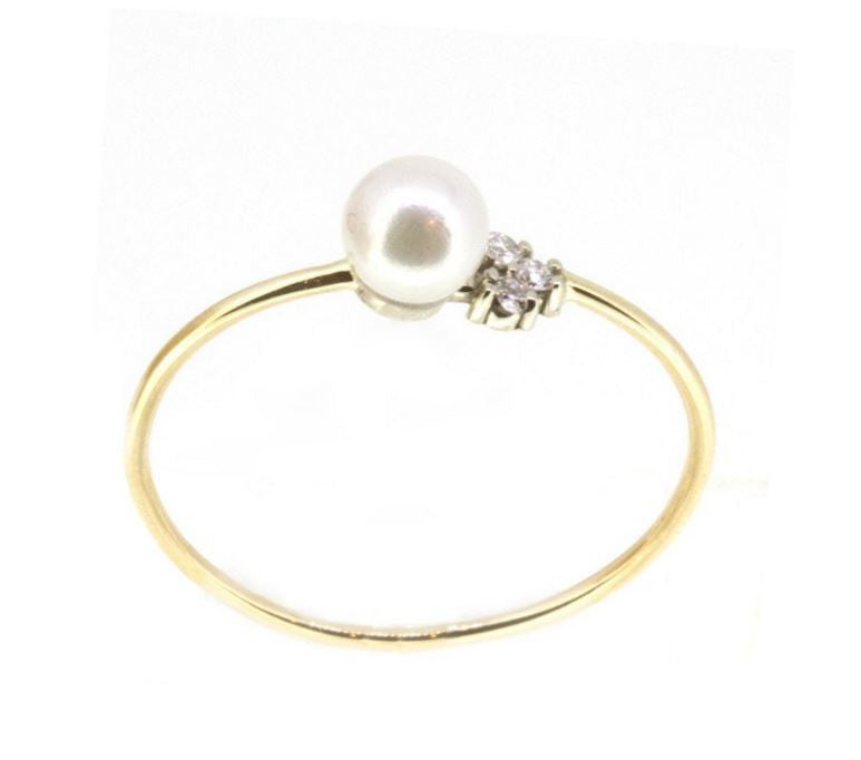 Pearl & Diamond Trio Ring | Magpie Jewellery