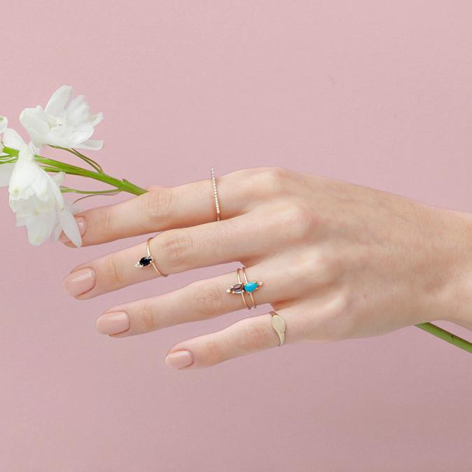 Turquoise & Diamond Ring - Magpie Jewellery