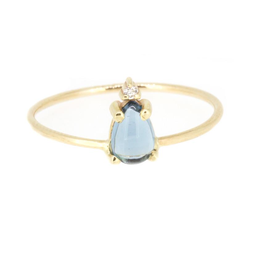 Swiss Blue Topaz &amp; Diamond Ring - Magpie Jewellery