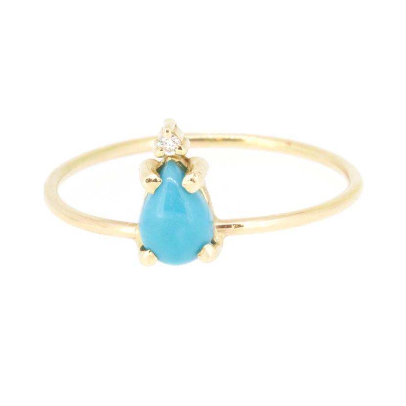 Turquoise &amp; Diamond Ring - Magpie Jewellery