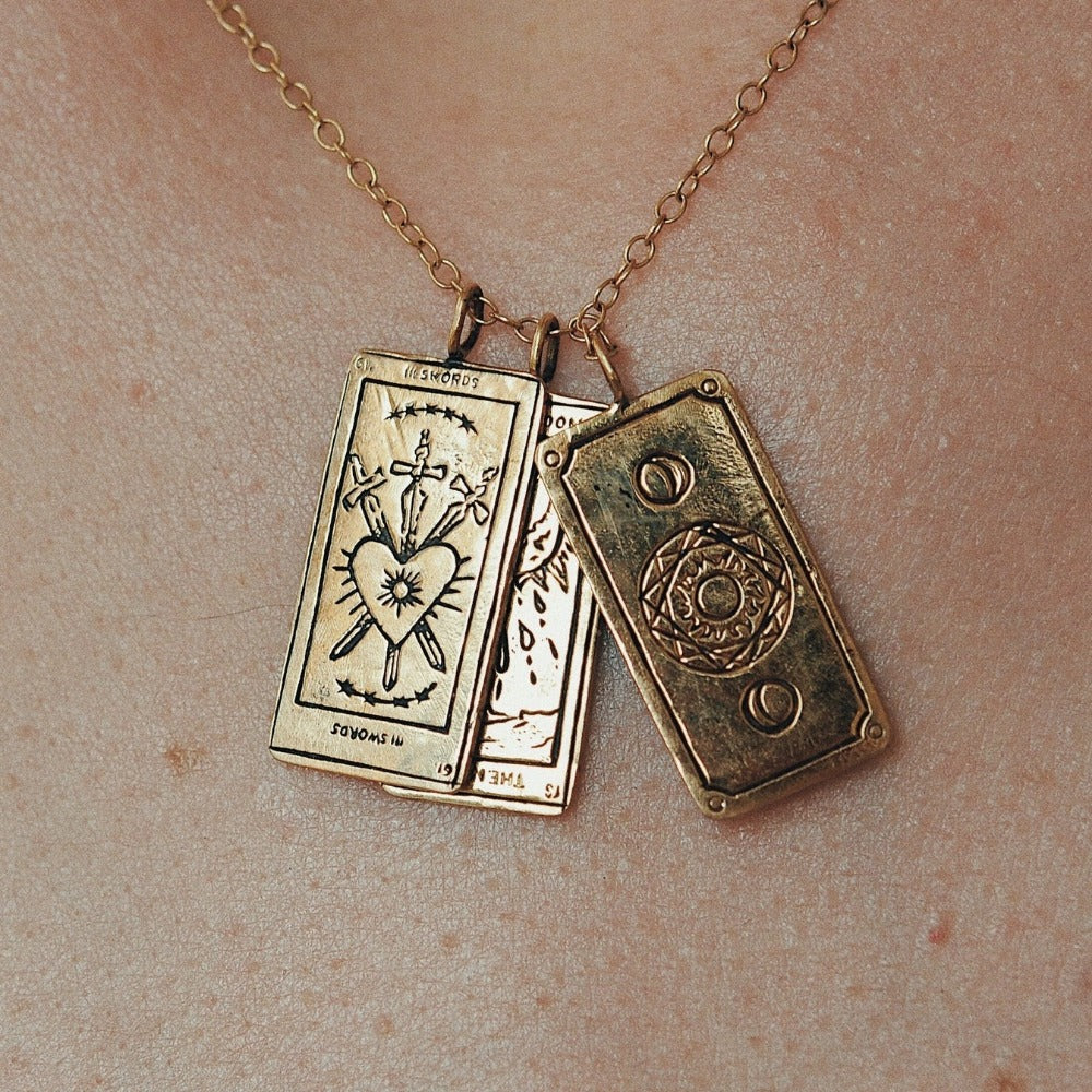 Three of Swords Tarot Card Necklace - Magpie Jewellery
