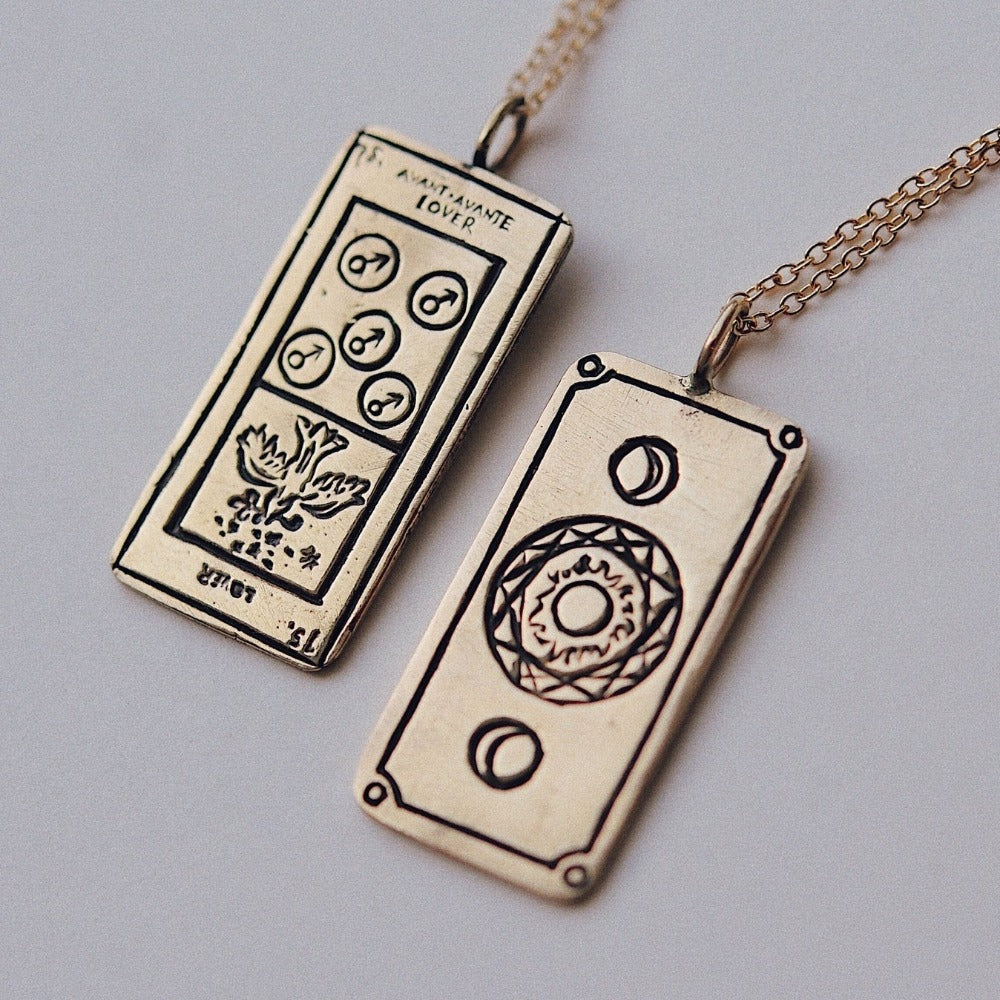 The Lovers Tarot Card Necklace - Magpie Jewellery