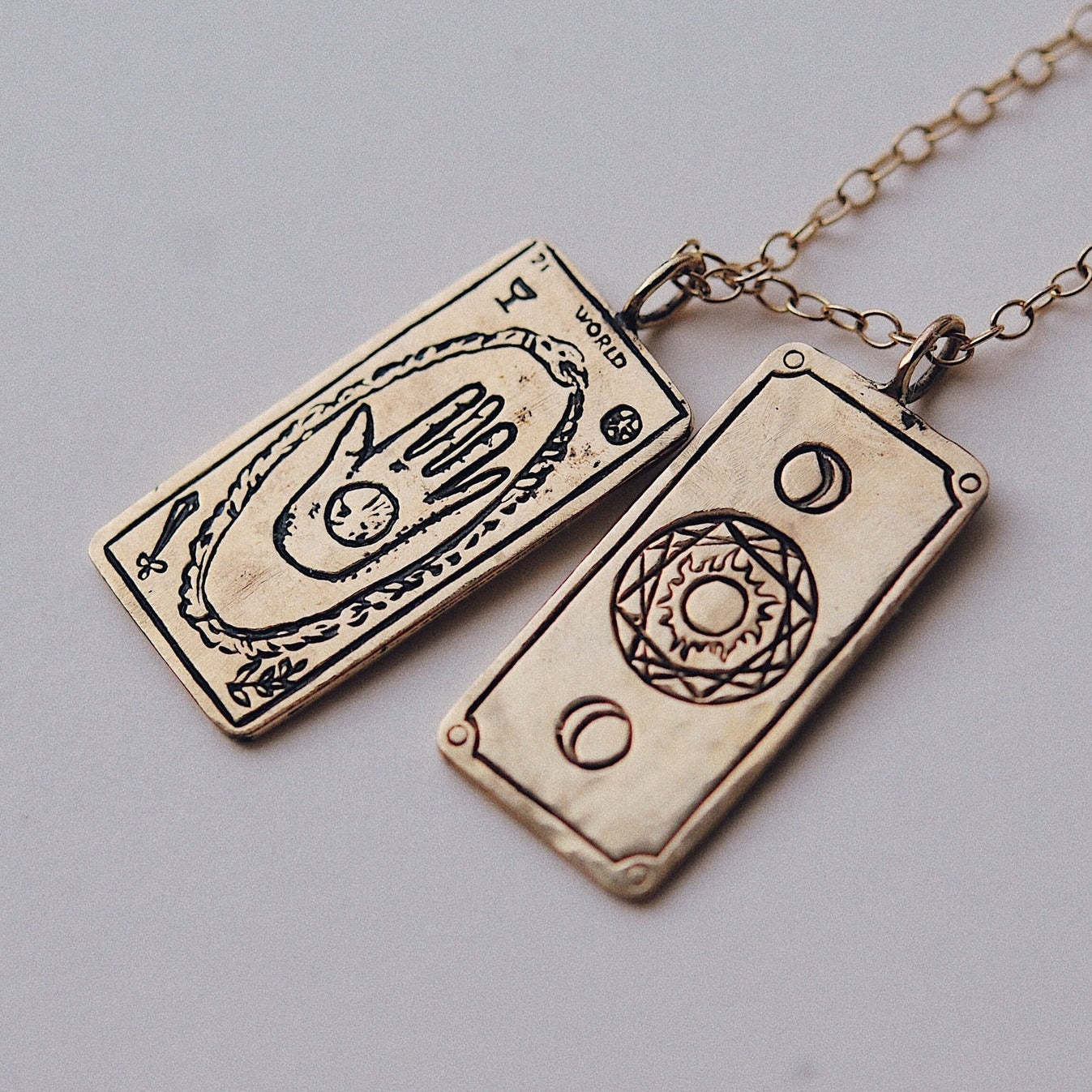 The World Tarot Card Necklace - Magpie Jewellery