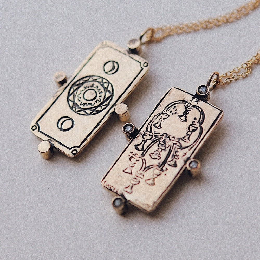 Nine of Cups Tarot Card Necklace - Magpie Jewellery