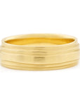 Gold 'Wrap' Level Texture Band 6.4mm - Magpie Jewellery