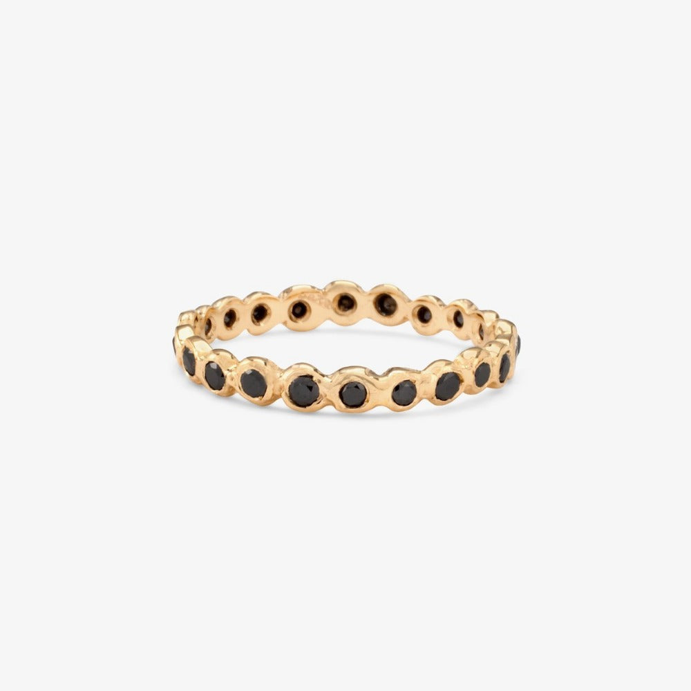 Black Diamond Circle Eternity Band YG | Magpie Jewellery