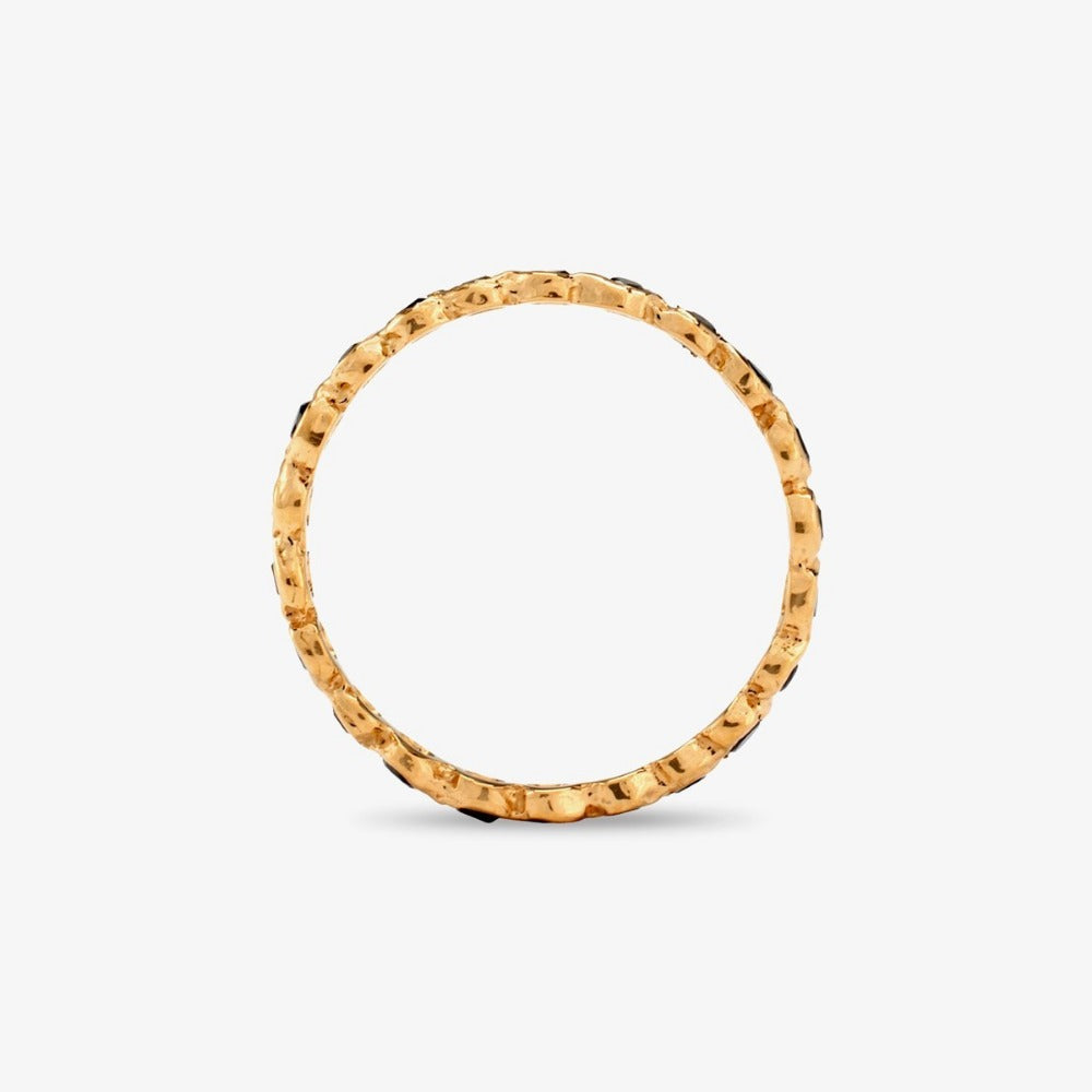 Black Diamond Circle Eternity Band YG | Magpie Jewellery