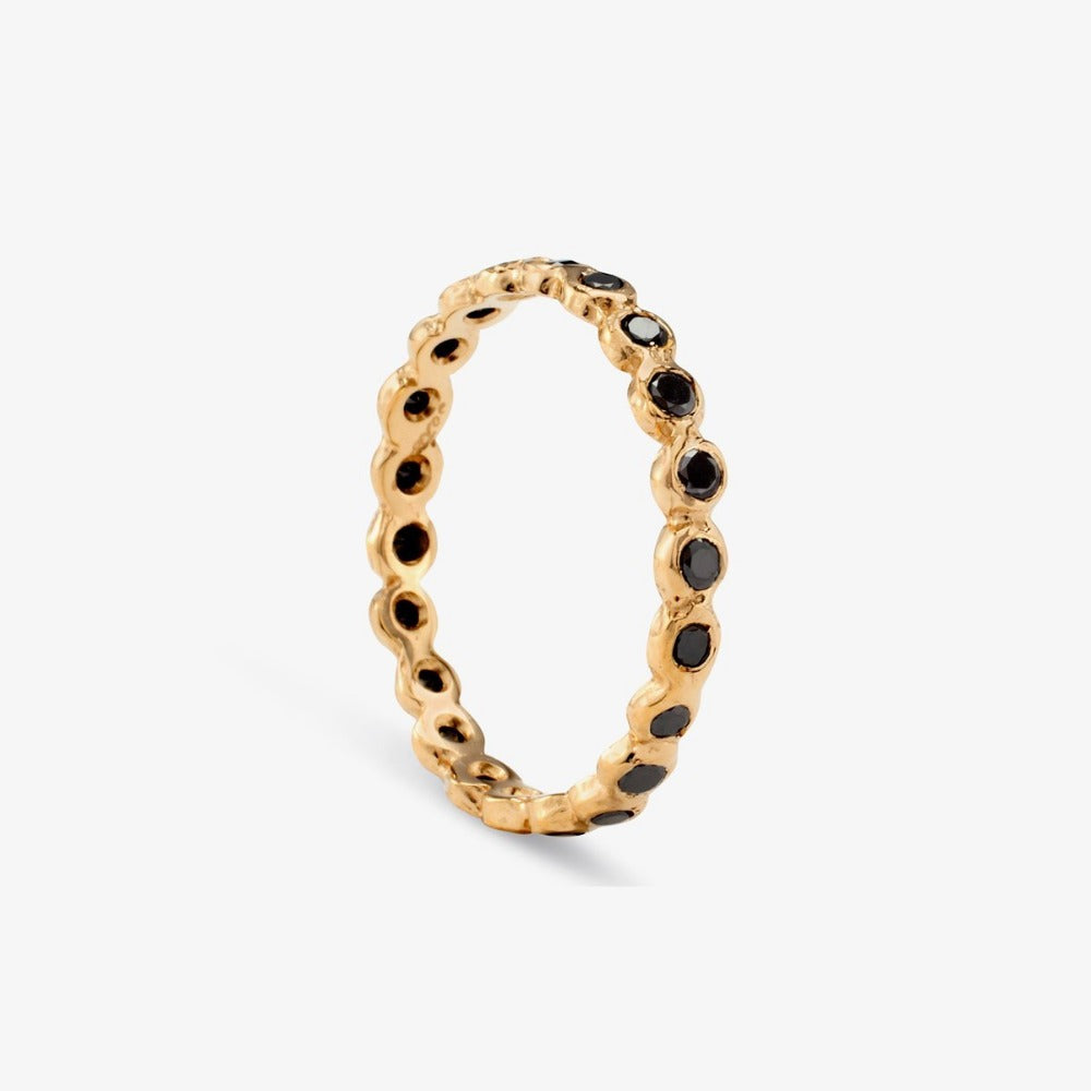 Black Diamond Circle Eternity Band YG | Magpie Jewellery