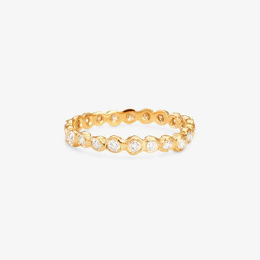 White Diamond Circle Eternity Band YG | Magpie Jewellery