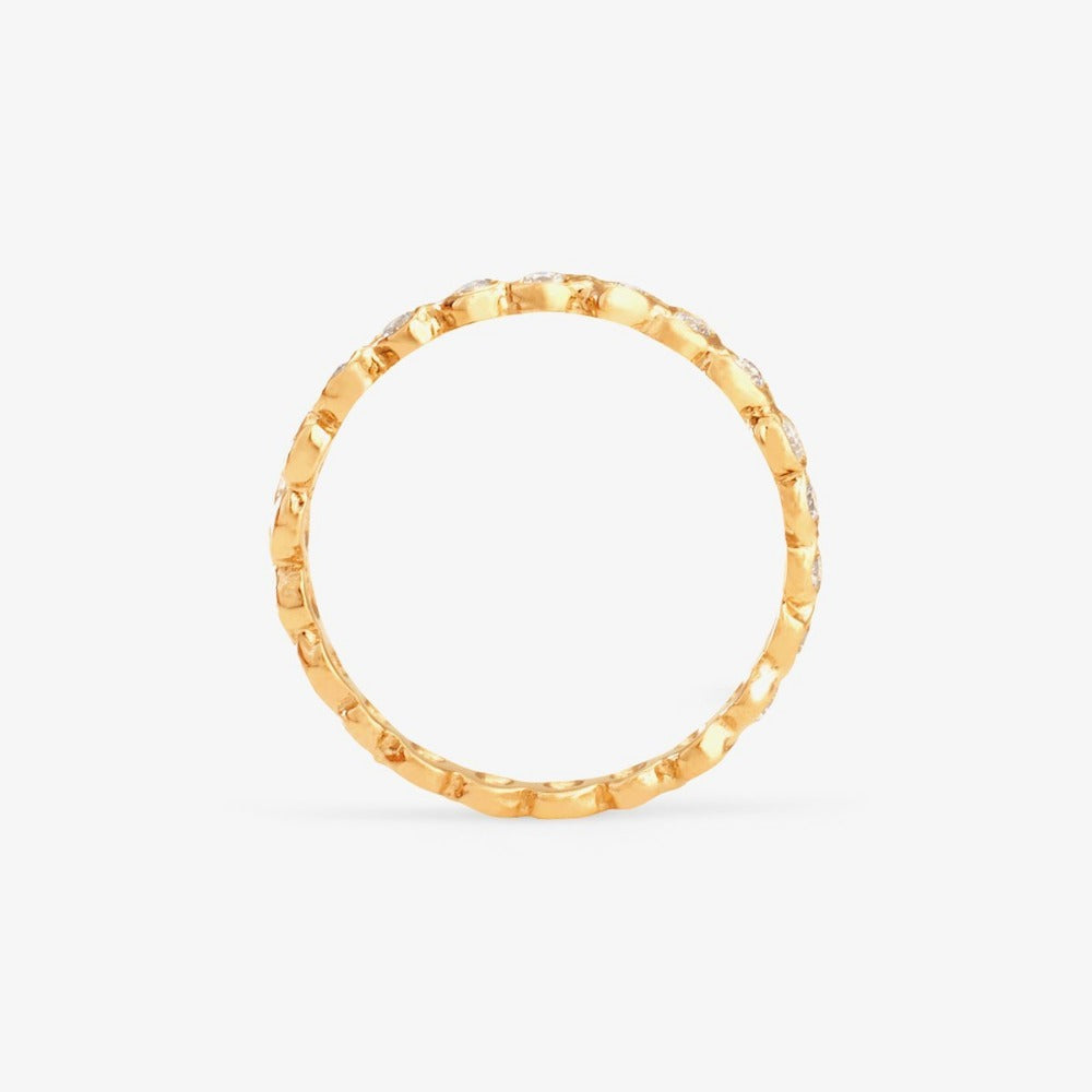 White Diamond Circle Eternity Band YG | Magpie Jewellery