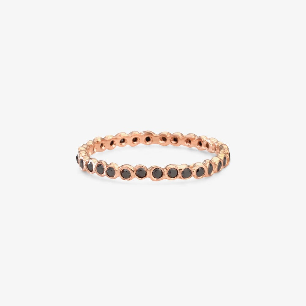 Small Black Diamond Circle Eternity Band RG | Magpie Jewellery