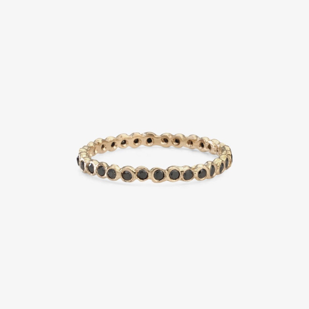 Small Black Diamond Circle Eternity Band WG | Magpie Jewellery