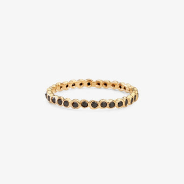 Small Black Diamond Circle Eternity Band YG | Magpie Jewellery