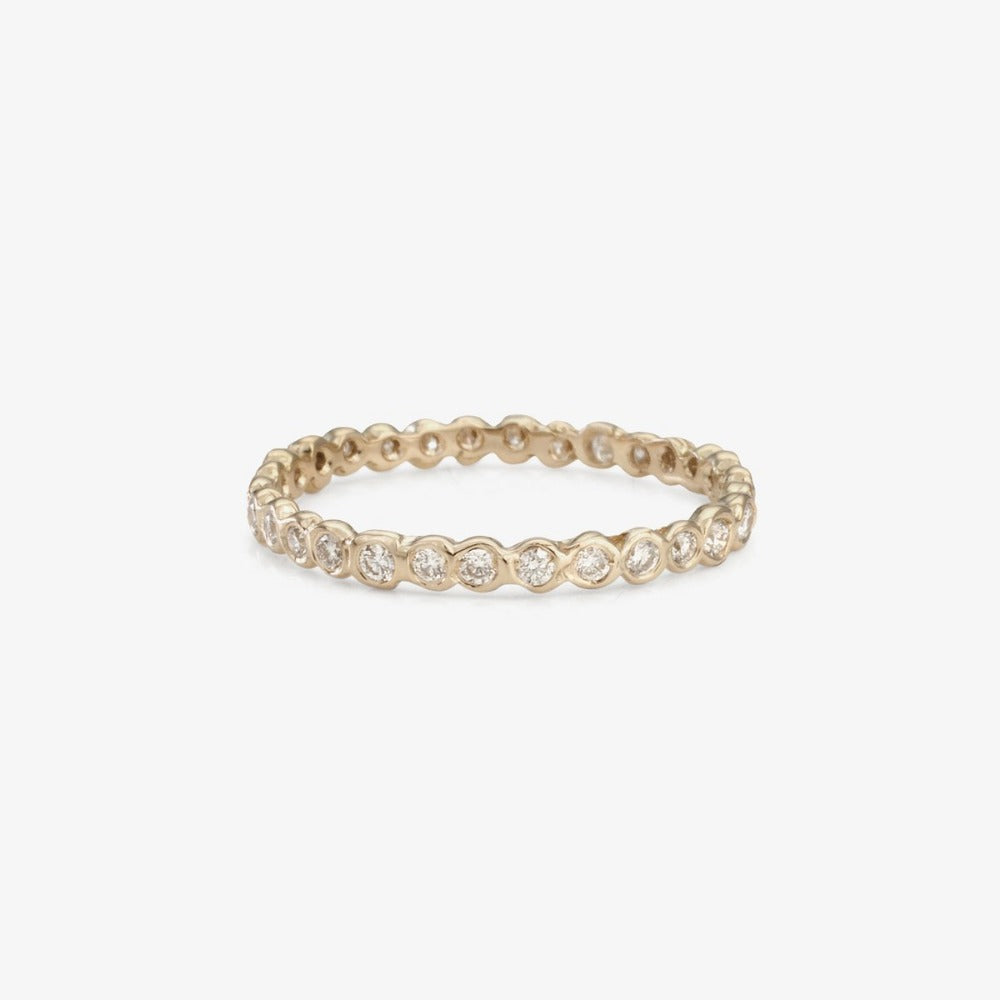 Small White Diamond Circle Eternity Band WG | Magpie Jewellery