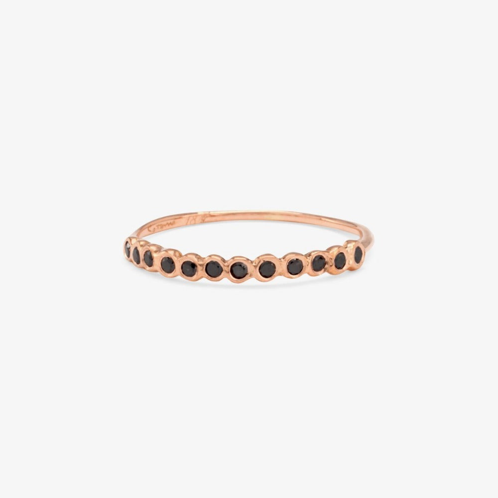 Small Black Diamond Circle Half Eternity Band RG | Magpie Jewellery