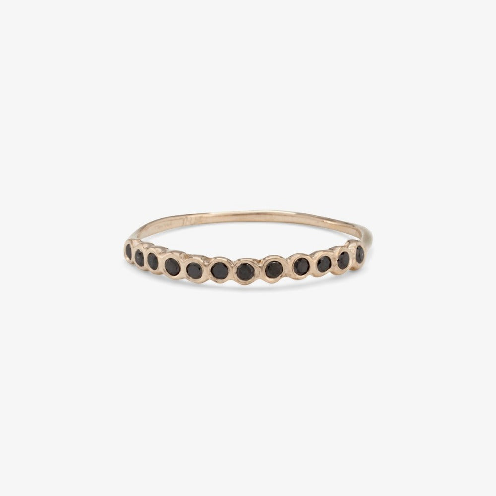 Small Black Diamond Circle Half Eternity Band WG | Magpie Jewellery