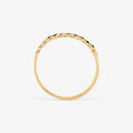 Small Black Diamond Circle Half Eternity Band YG | Magpie Jewellery