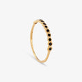 Small Black Diamond Circle Half Eternity Band YG | Magpie Jewellery