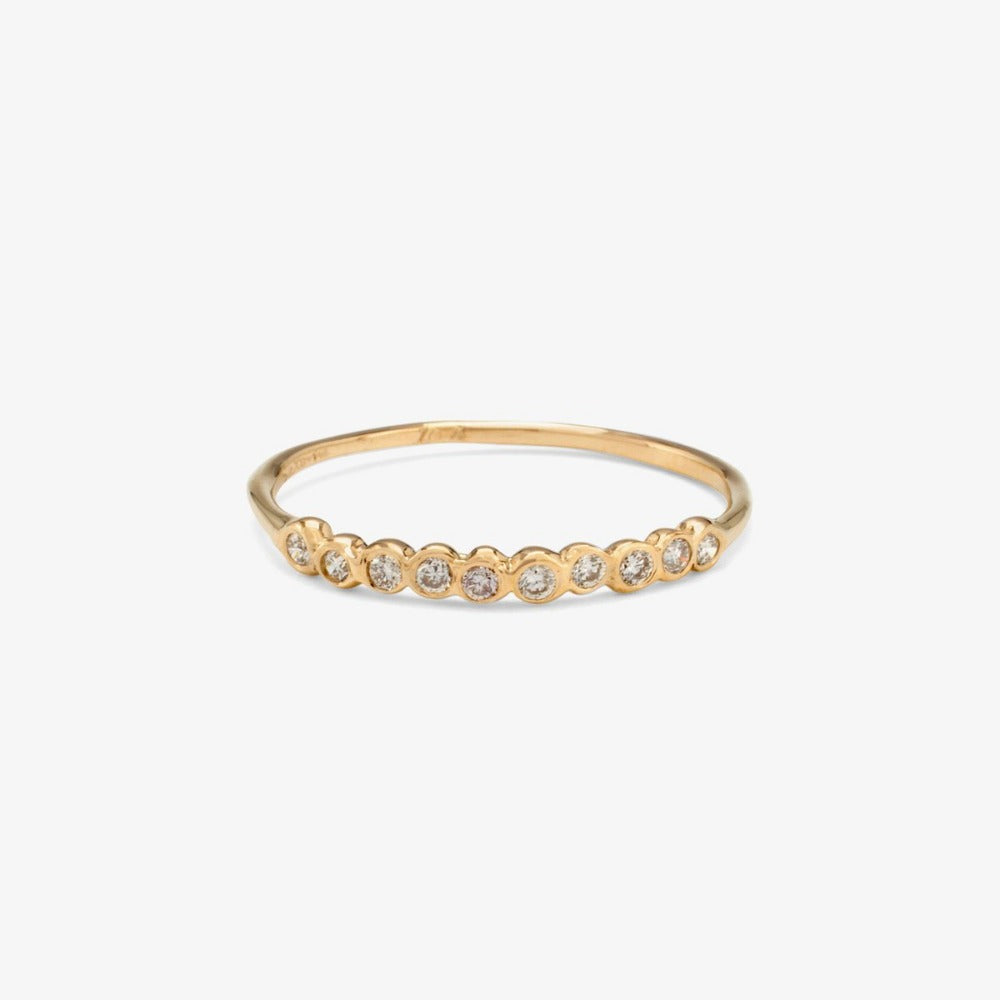 Small White Diamond Sweet Ten Band YG | Magpie Jewellery