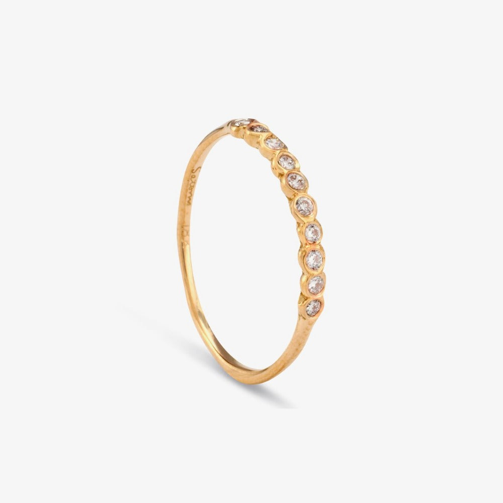 Small White Diamond Sweet Ten Band YG | Magpie Jewellery