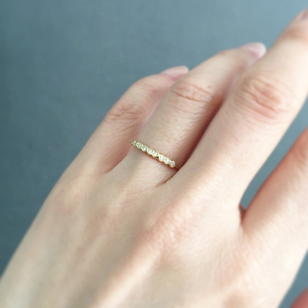 Small White Diamond Sweet Ten Band YG | Magpie Jewellery