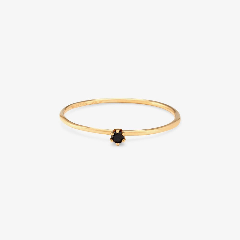 Baby Black Diamond Birthstone Ring (April) | Magpie Jewellery