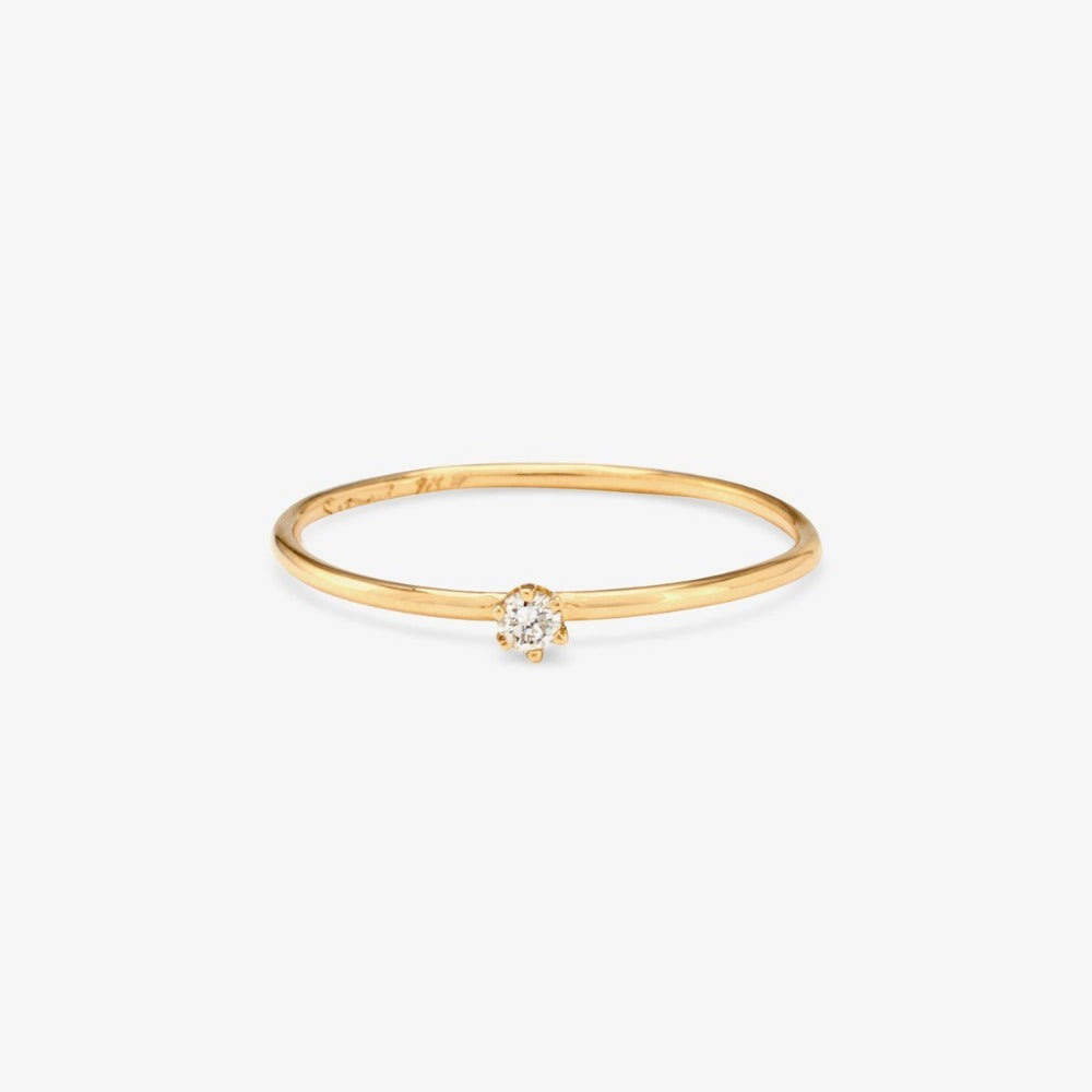 Baby White Diamond Birthstone Ring (April) | Magpie Jewellery