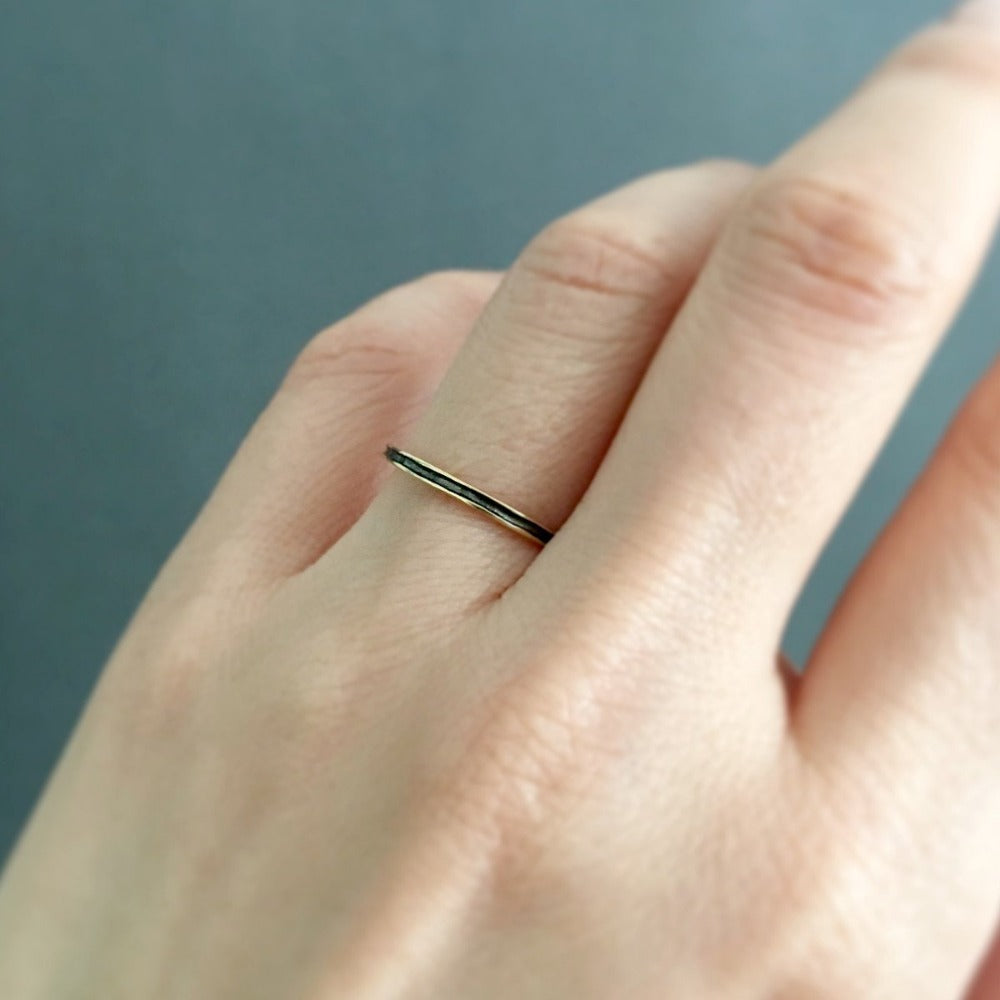 Black Rhodium and Gold Band | Magpie Jewellery