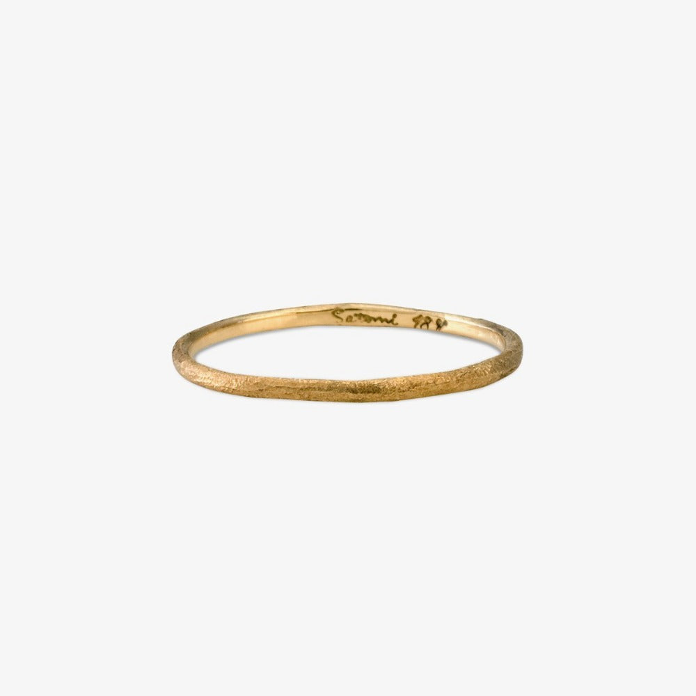 1.3mm Yellow Gold Rough Textured Band | Magpie Jewellery