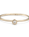 Baby Diamond Hexagon Ring White Gold | Magpie Jewellery