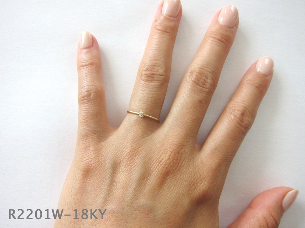 Baby Diamond Hexagon Ring Yellow Gold | Magpie Jewellery