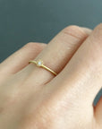 Baby Diamond Hexagon Ring Yellow Gold | Magpie Jewellery