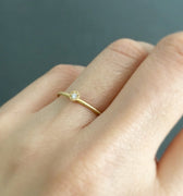 Baby Diamond Hexagon Ring Yellow Gold | Magpie Jewellery