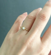 Hexagon White Diamond Ring | Magpie Jewellery Yellow Gold