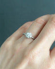 .50ct White Diamond Hexagon Ring | Magpie Jewellery Platinum modelled on hand